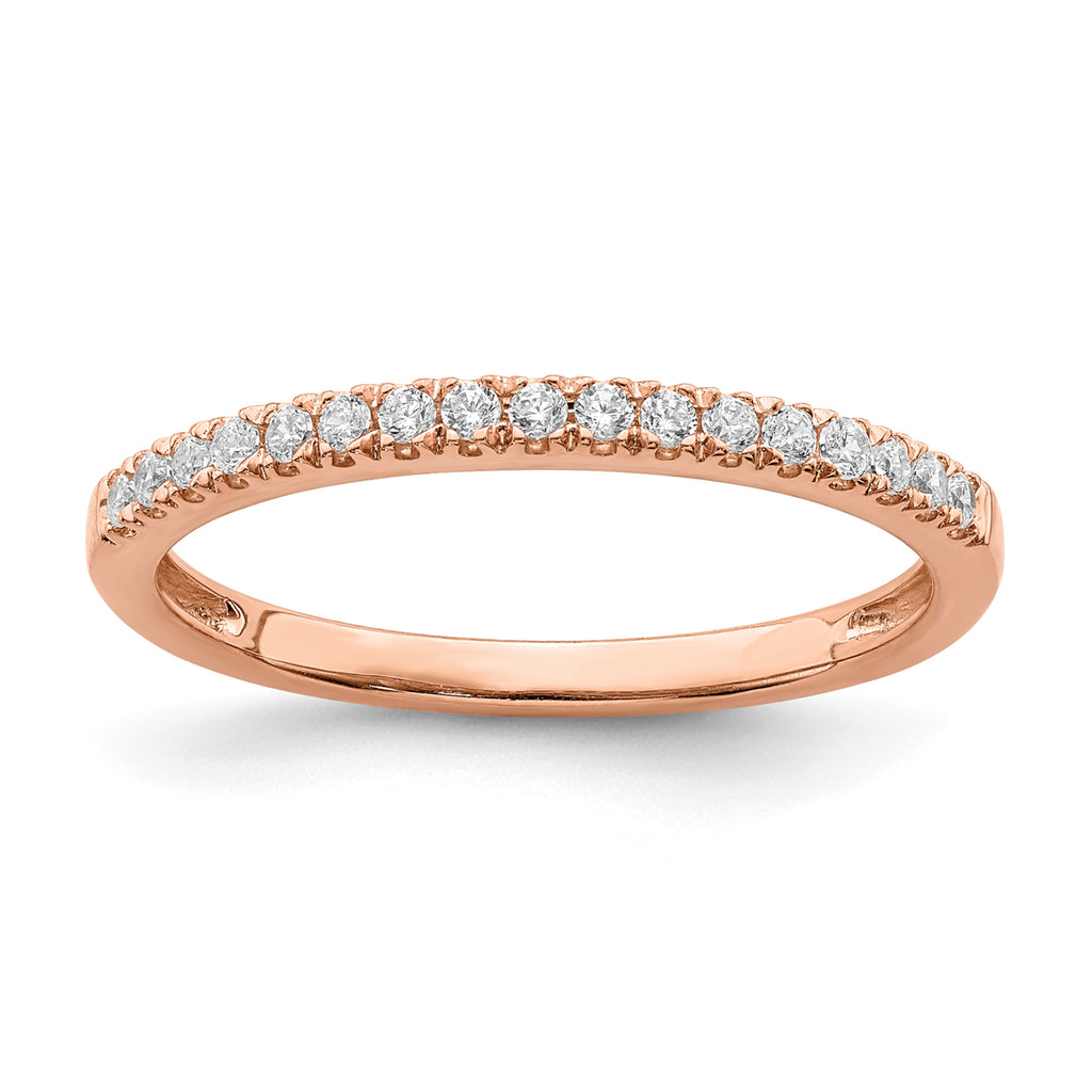 Pure Serenity 14k Rose Gold 1/6 carat Lab Grown Diamond VS/SI+ G+ Wedding Band