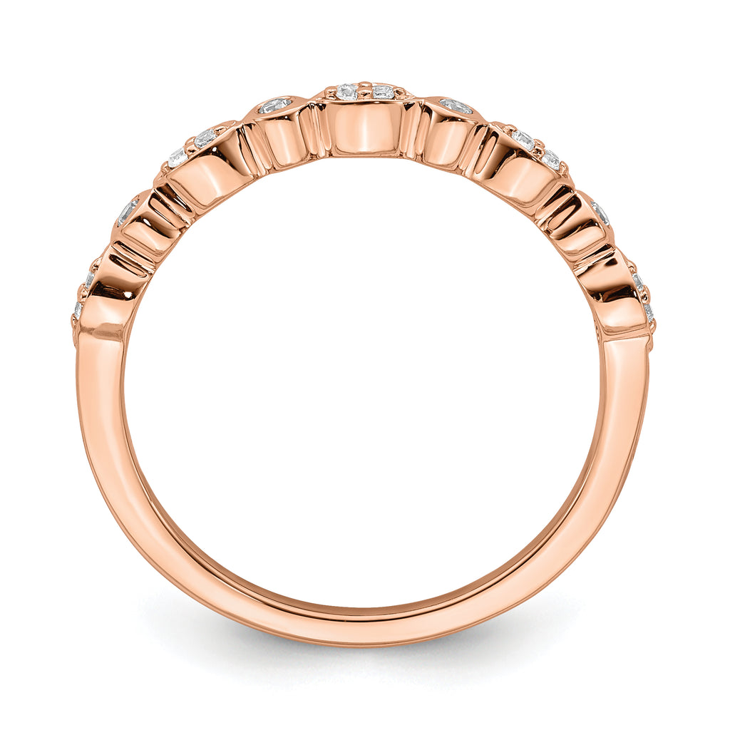 Pure Serenity 14k Rose Gold 1/5 carat Lab Grown Diamond VS/SI+ G+ Two Wedding Band Set
