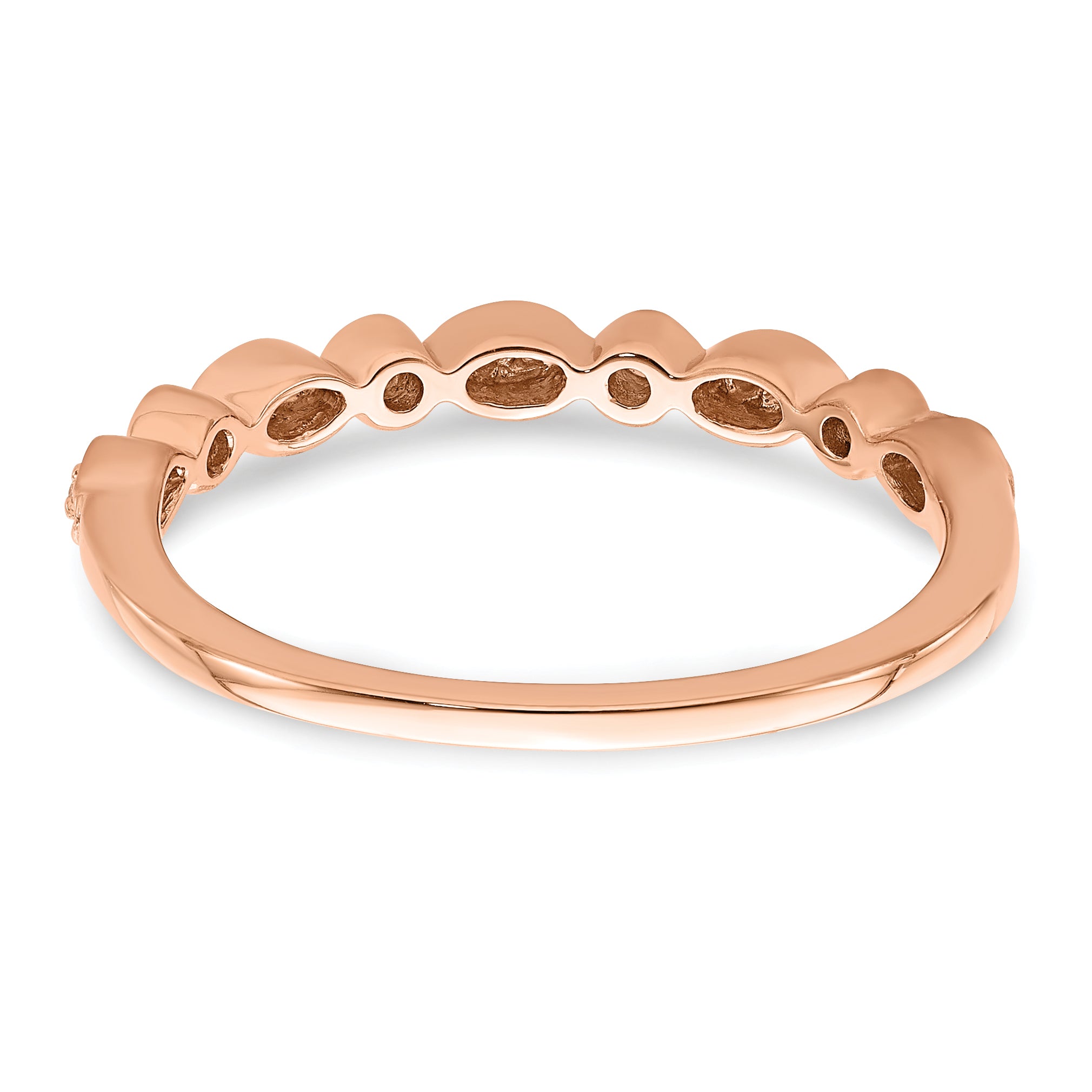 Pure Serenity 14k Rose Gold 1/5 carat Lab Grown Diamond VS/SI+ G+ Two Wedding Band Set