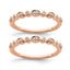 Pure Serenity 14k Rose Gold 1/5 carat Lab Grown Diamond VS/SI+ G+ Two Wedding Band Set
