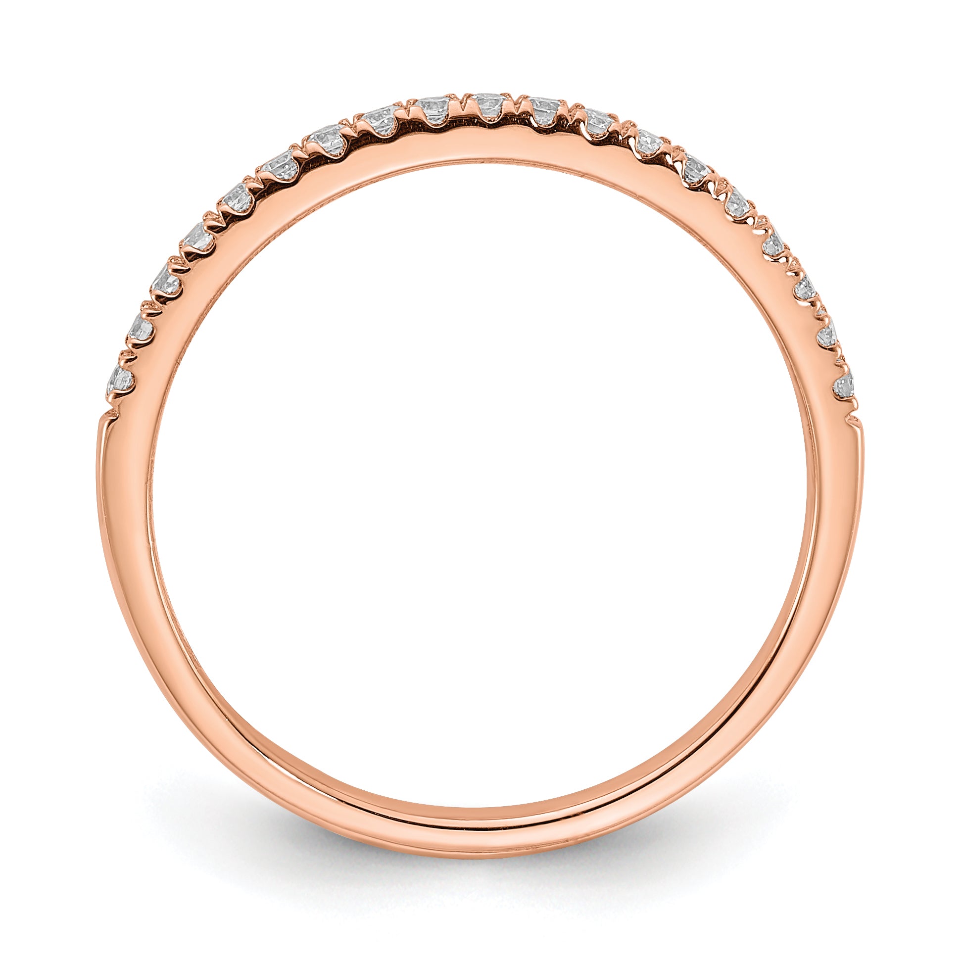 Pure Serenity 14k Rose Gold 1/6 carat Lab Grown Diamond VS/SI+ G+ Wedding Band