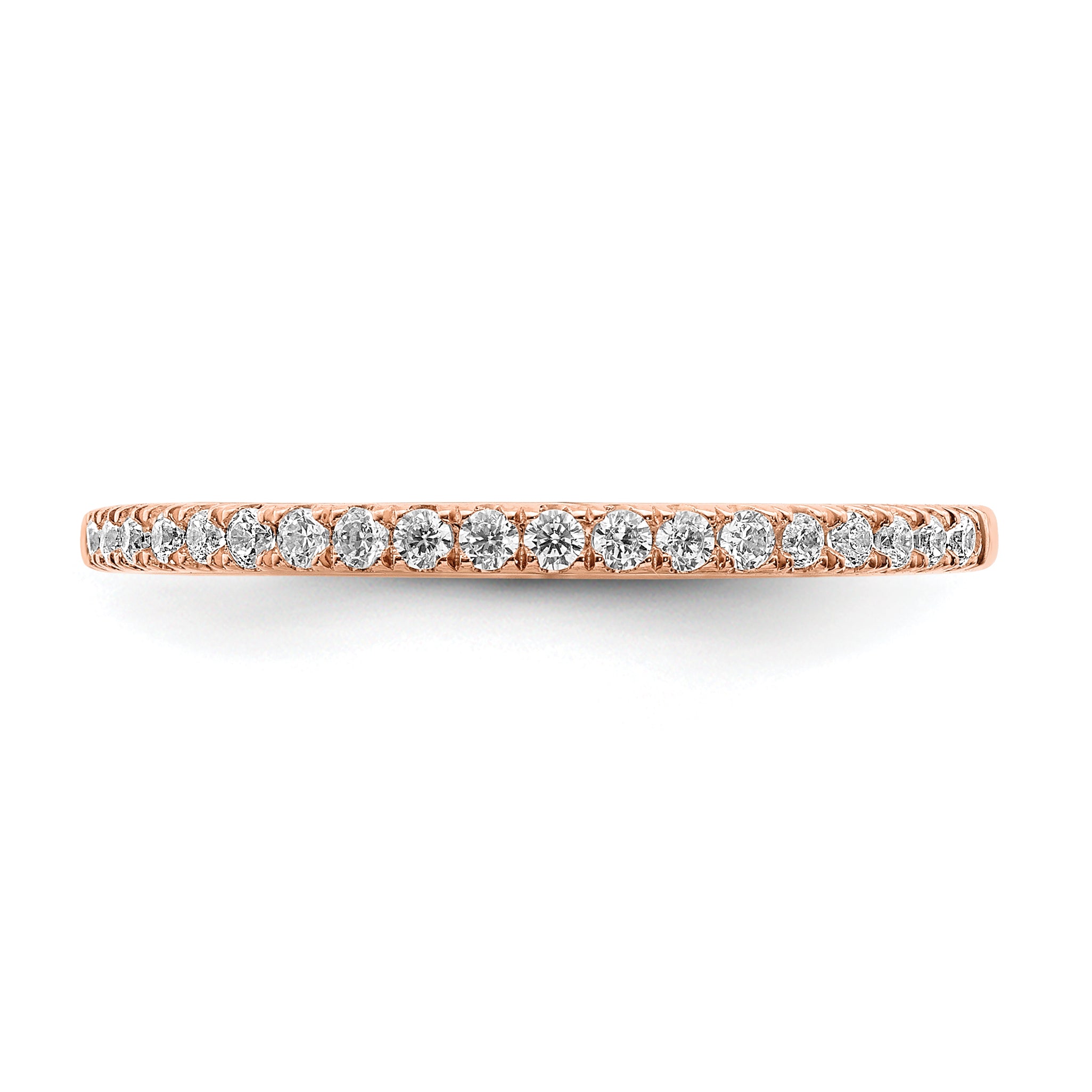 Pure Serenity 14k Rose Gold 1/6 carat Lab Grown Diamond VS/SI+ G+ Wedding Band