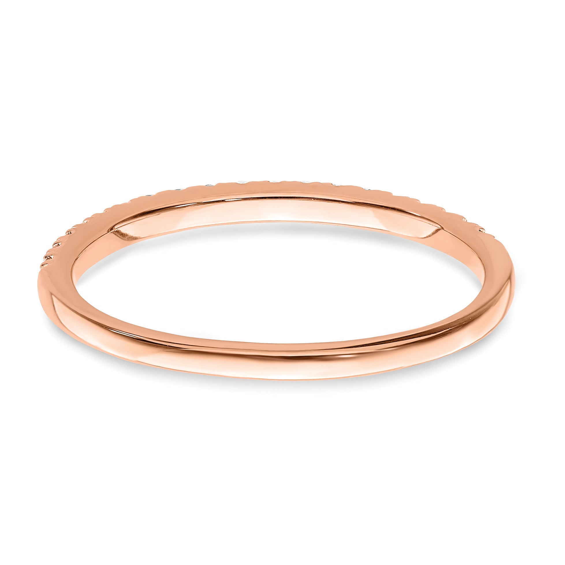Pure Serenity 14k Rose Gold 1/6 carat Lab Grown Diamond VS/SI+ G+ Wedding Band
