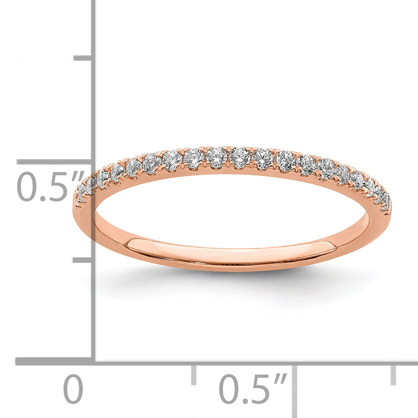 Pure Serenity 14k Rose Gold 1/6 carat Lab Grown Diamond VS/SI+ G+ Wedding Band