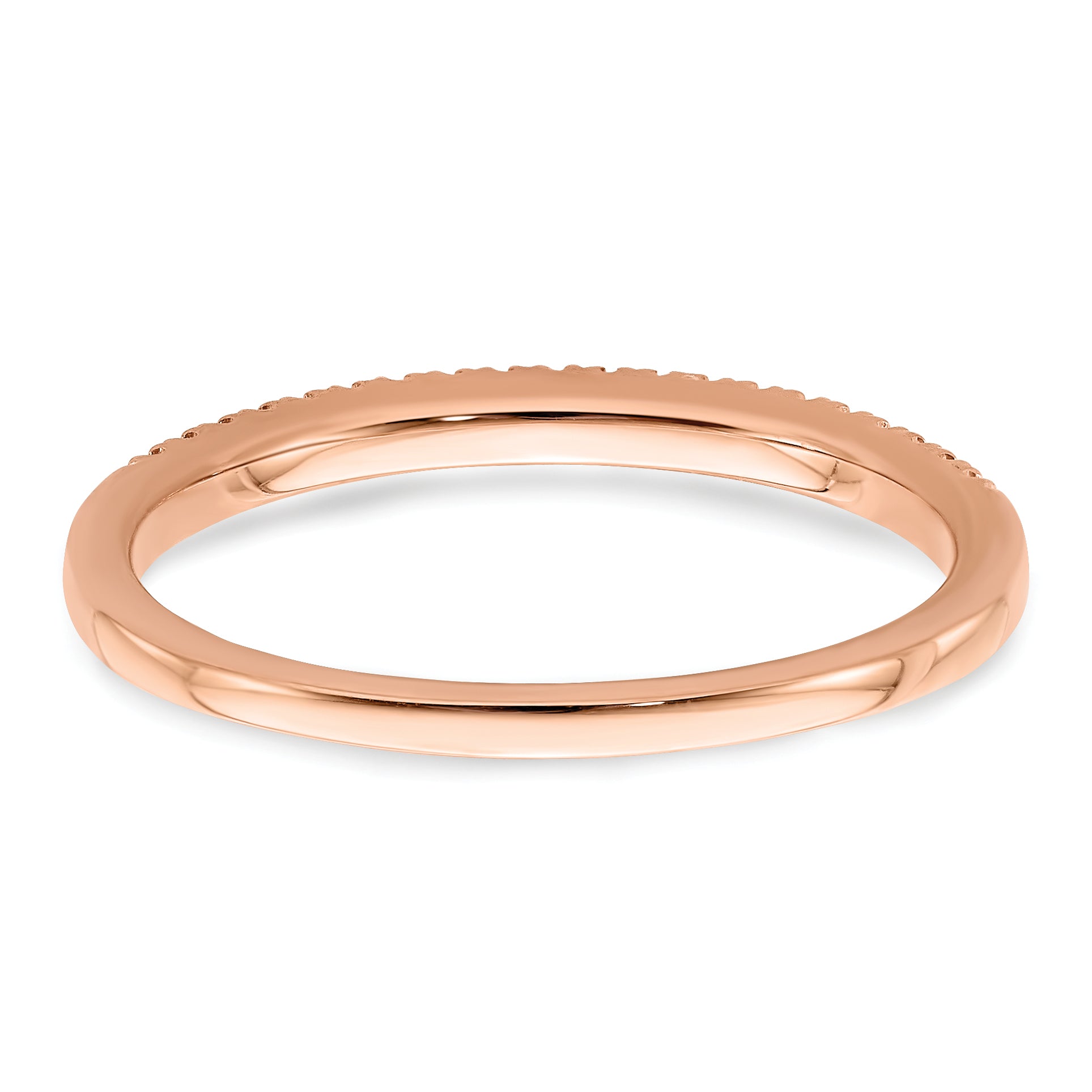 Pure Serenity 14k Rose Gold 1/15 carat Lab Grown Diamond VS/SI+ G+ Wedding Band