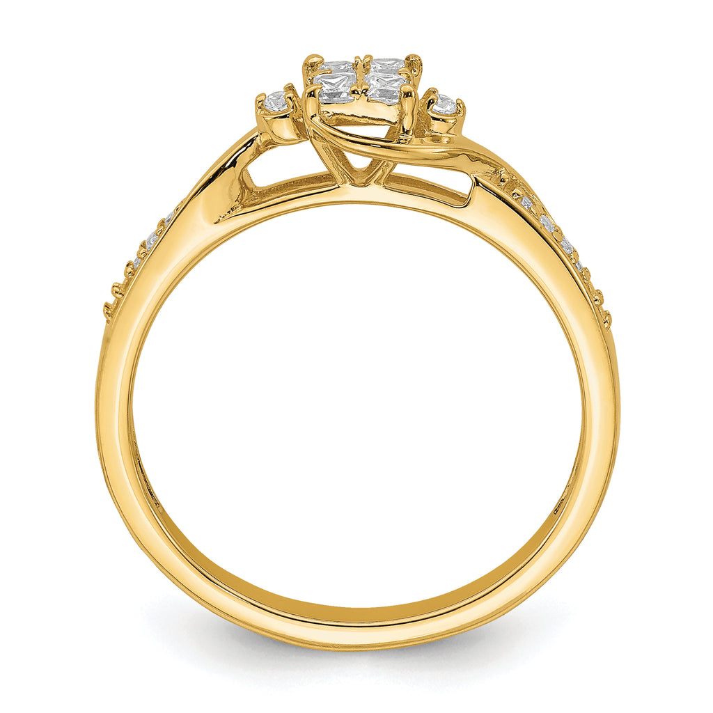 10k 1/6 carat Lab Grown Diamond VS/SI+ G+ Complete Cluster Engagement Ring