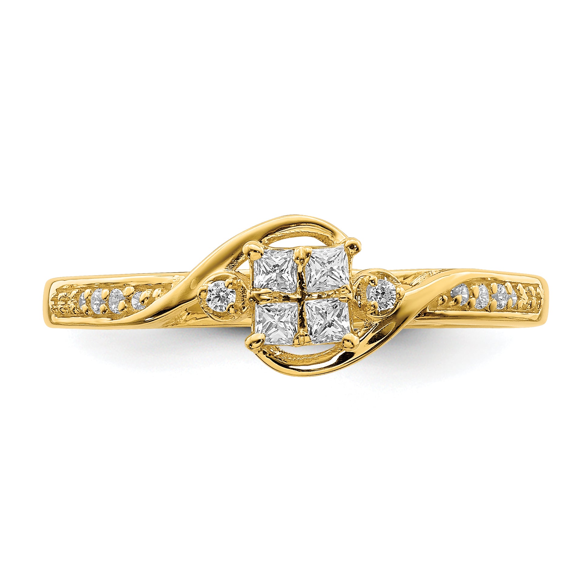 10k 1/6 carat Lab Grown Diamond VS/SI+ G+ Complete Cluster Engagement Ring