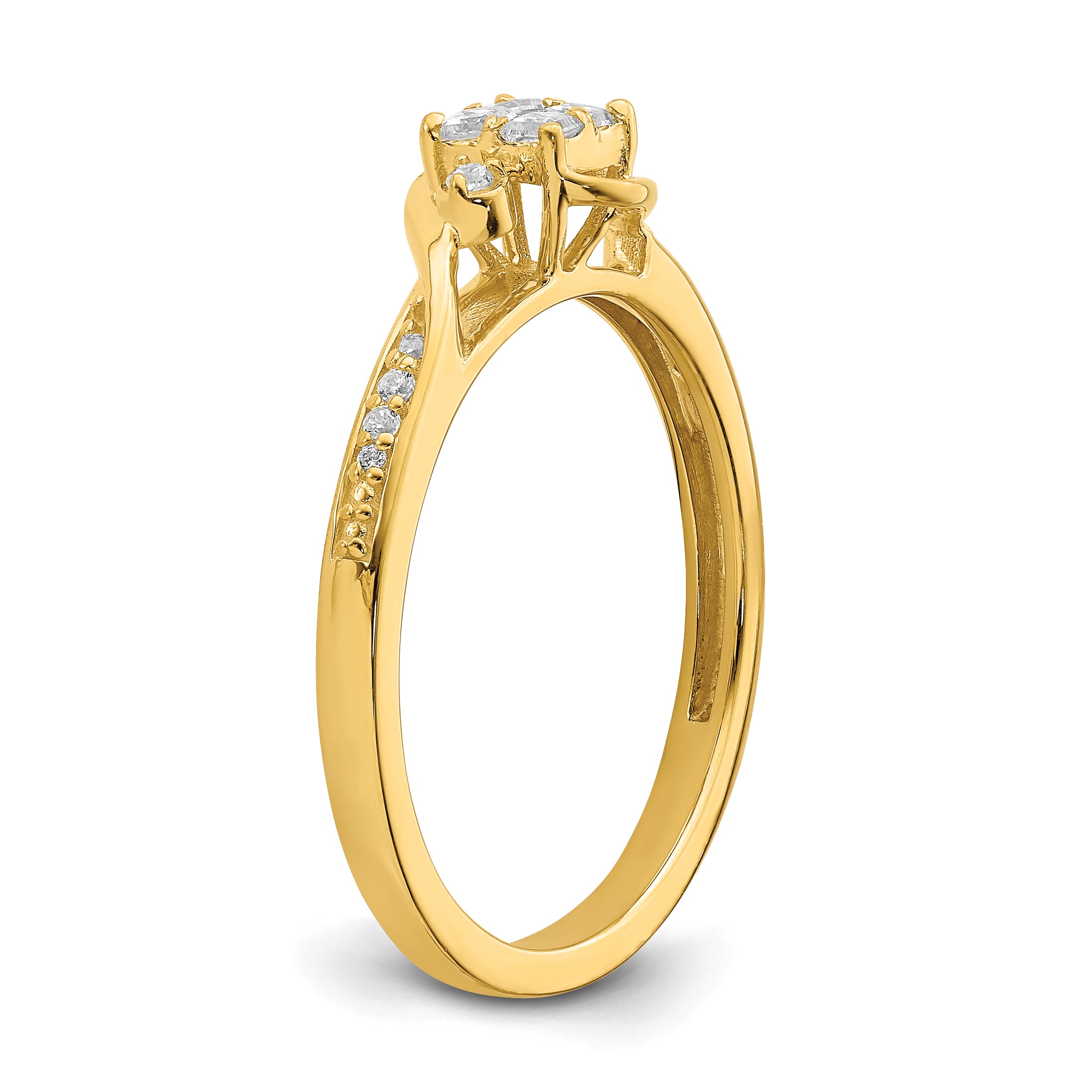 10k 1/6 carat Lab Grown Diamond VS/SI+ G+ Complete Cluster Engagement Ring