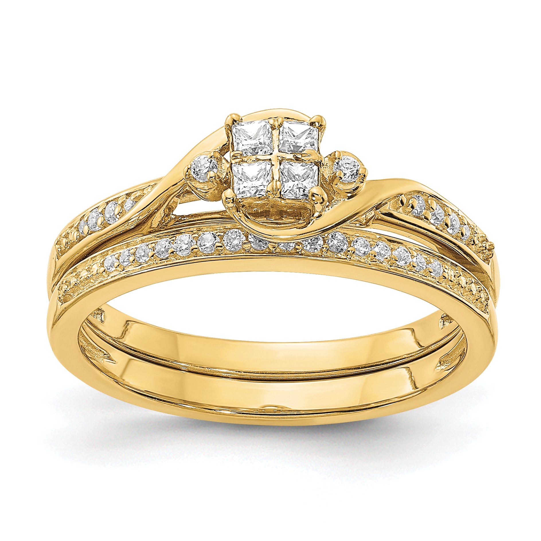 10k 1/6 carat Lab Grown Diamond VS/SI+ G+ Complete Cluster Engagement Ring