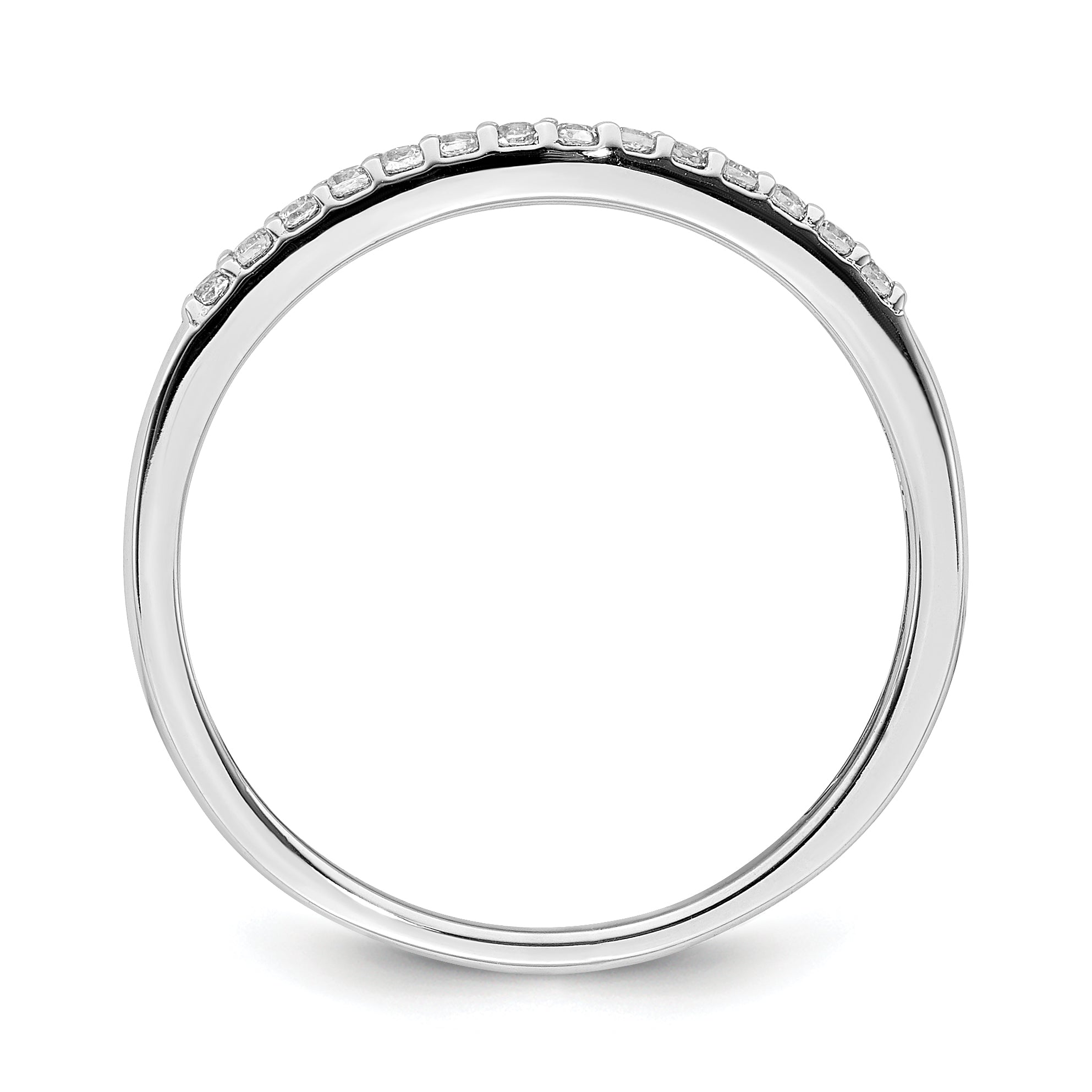 10k White Gold 1/10 carat Lab Grown Diamond VS/SI+ G+ Complete Wedding Band Secondary image