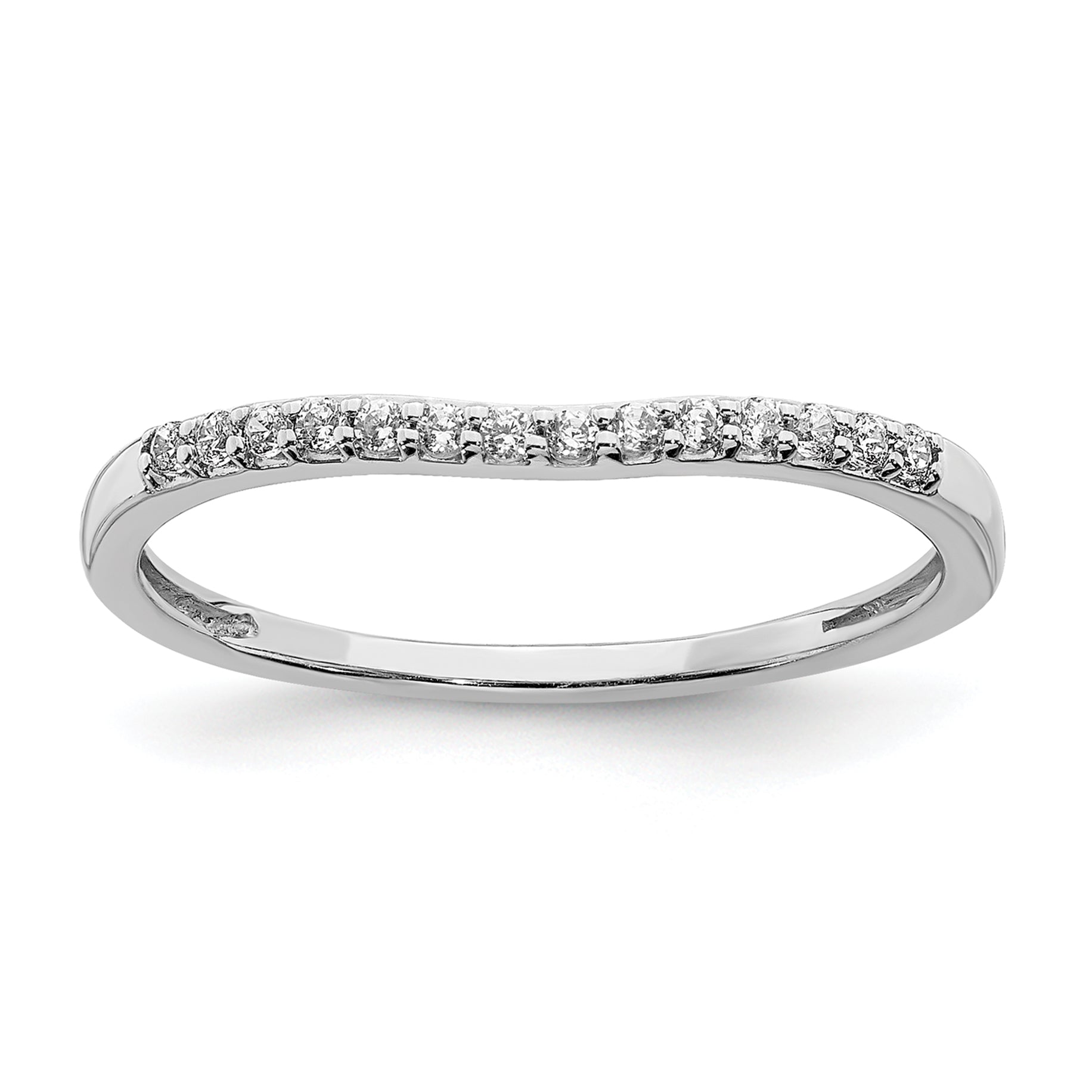 10k White Gold 1/10 carat Lab Grown Diamond VS/SI+ G+ Complete Wedding Band Main image