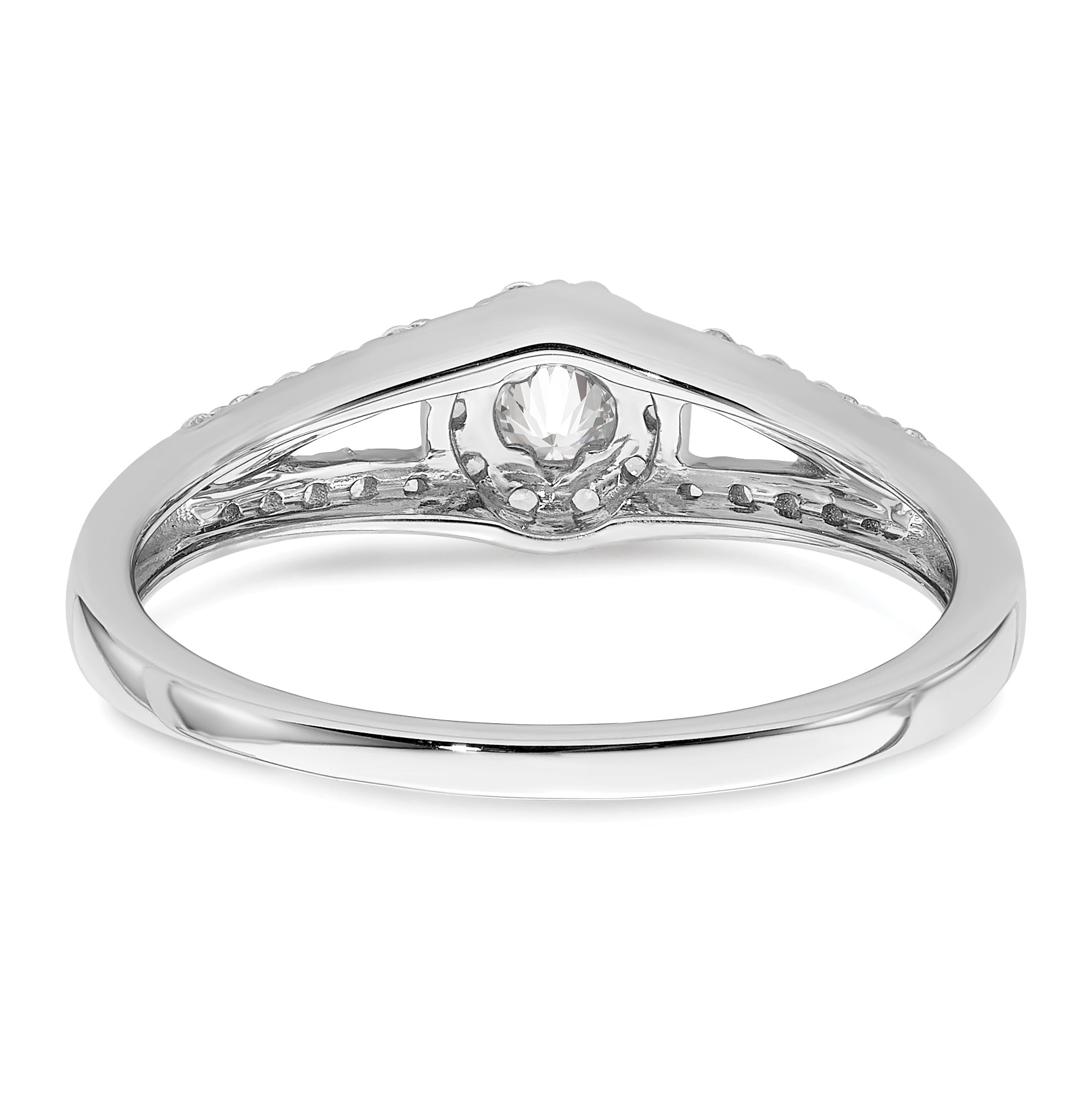 10k White Gold 1/3 carat Lab Grown Diamond VS/SI+ G+ Complete Round Halo Engagement Ring