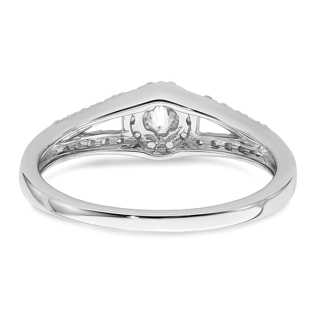 10k White Gold 1/3 carat Lab Grown Diamond VS/SI+ G+ Complete Round Halo Engagement Ring