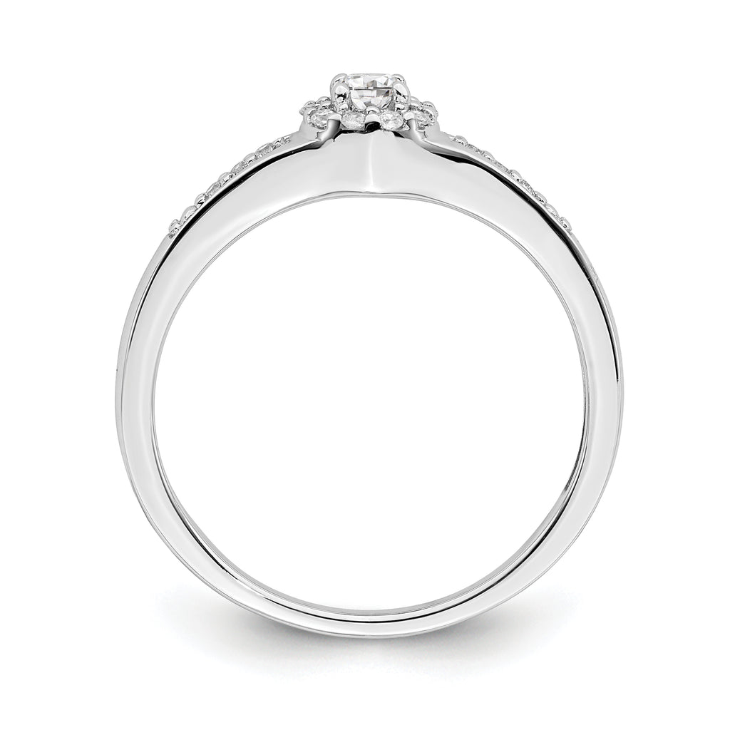 10k White Gold 1/5 carat Lab Grown Diamond VS/SI+ G+ Complete Cluster Engagement Ring