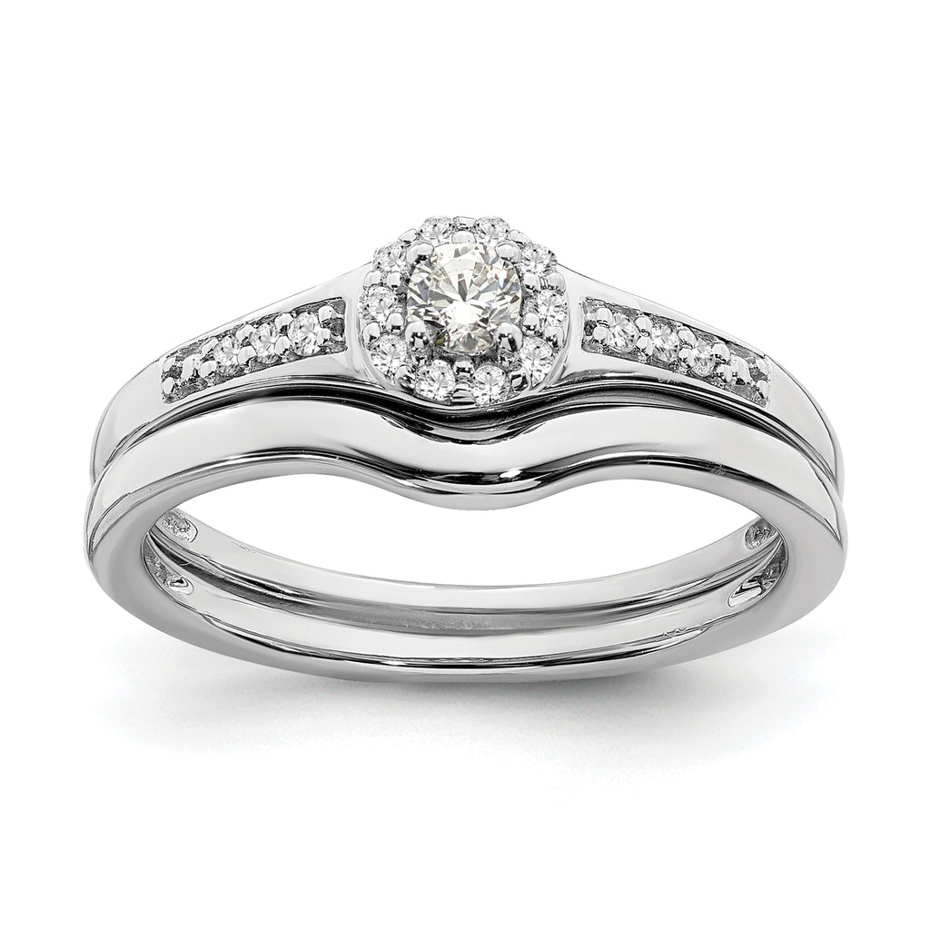10k White Gold 1/5 carat Lab Grown Diamond VS/SI+ G+ Complete Cluster Engagement Ring