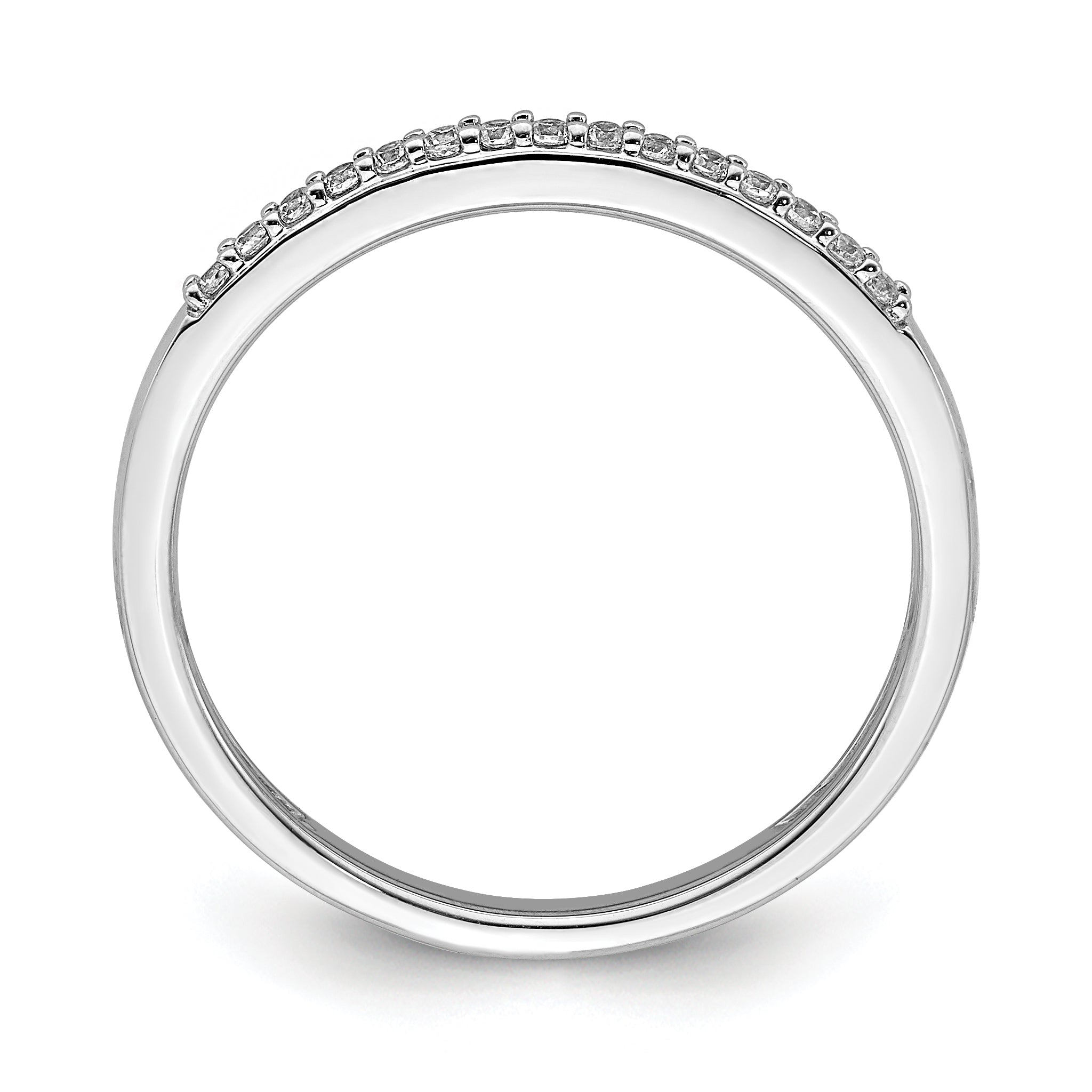 10k White Gold 1/10 carat Lab Grown Diamond VS/SI+ G+ Complete Wedding Band Secondary image