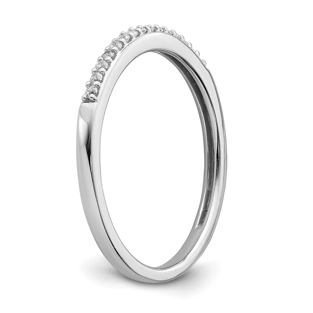 10k White Gold 1/10 carat Lab Grown Diamond VS/SI+ G+ Complete Wedding Band