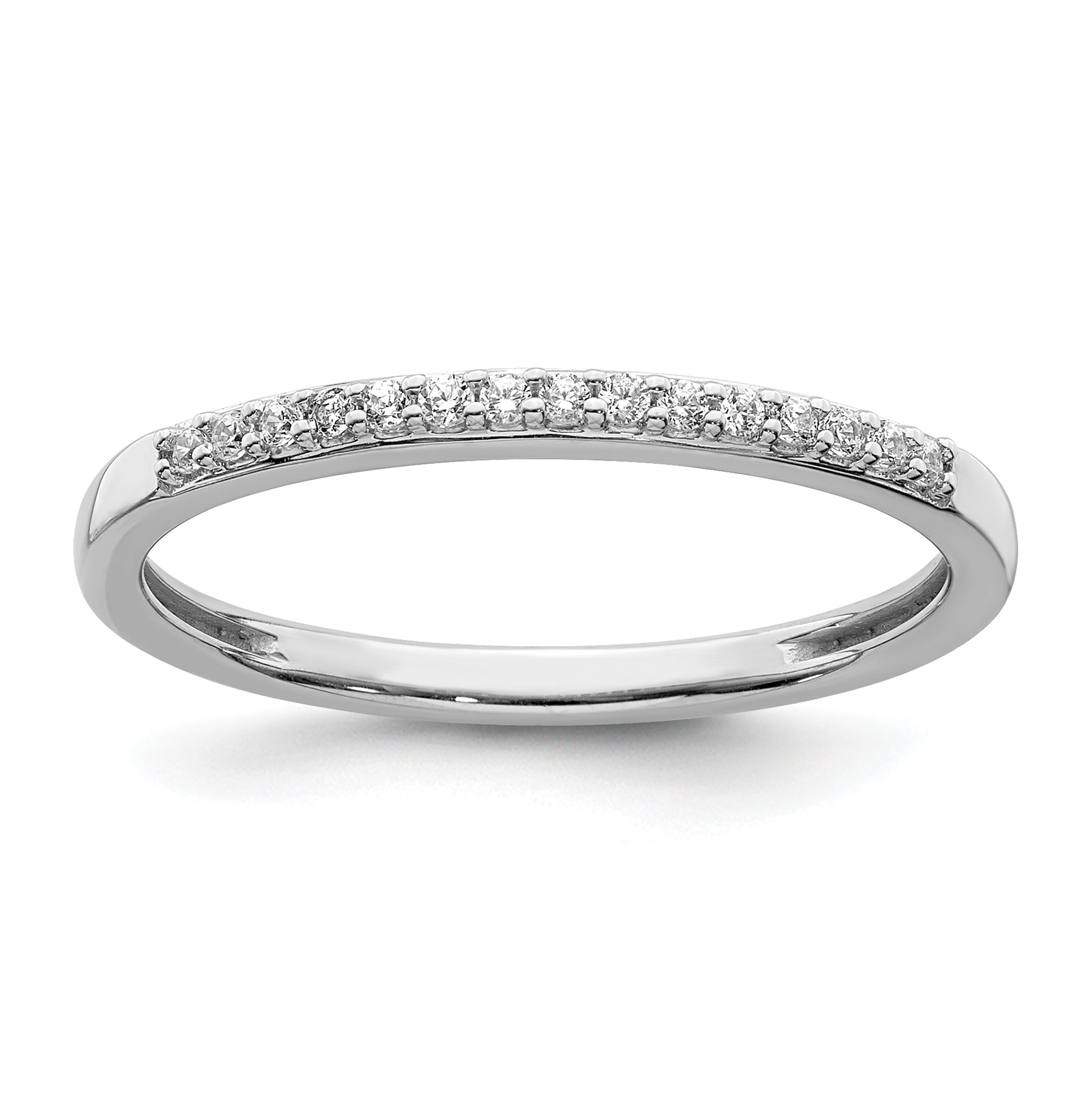 10k White Gold 1/10 carat Lab Grown Diamond VS/SI+ G+ Complete Wedding Band Main image