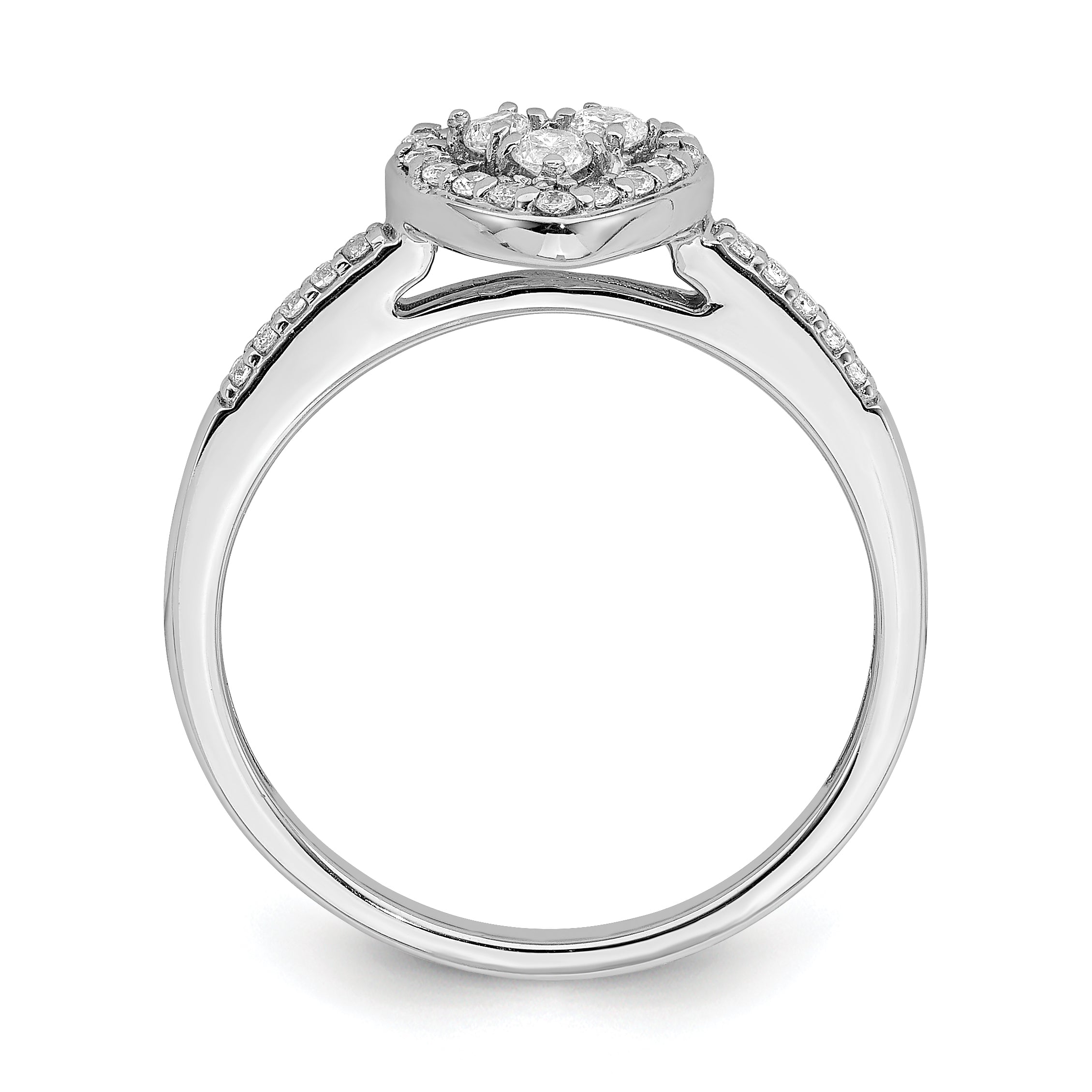 10k White Gold 1/4 carat Lab Grown Diamond VS/SI+ G+ Complete Cluster Engagement Ring Secondary image