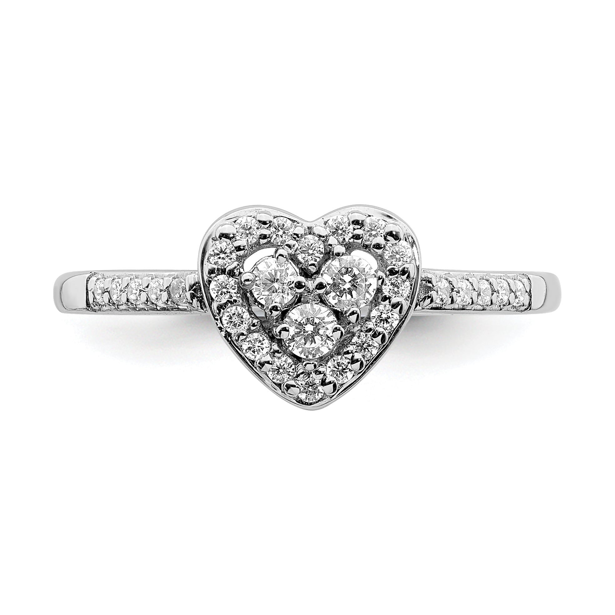 10k White Gold 1/4 carat Lab Grown Diamond VS/SI+ G+ Complete Cluster Engagement Ring