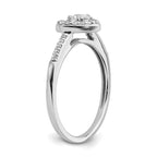 10k White Gold 1/4 carat Lab Grown Diamond VS/SI+ G+ Complete Cluster Engagement Ring
