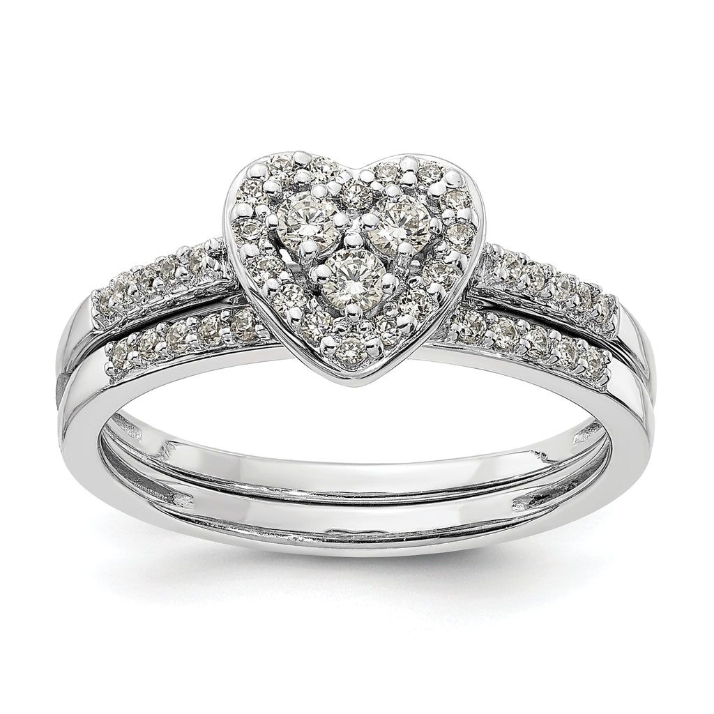 10k White Gold 1/4 carat Lab Grown Diamond VS/SI+ G+ Complete Cluster Engagement Ring