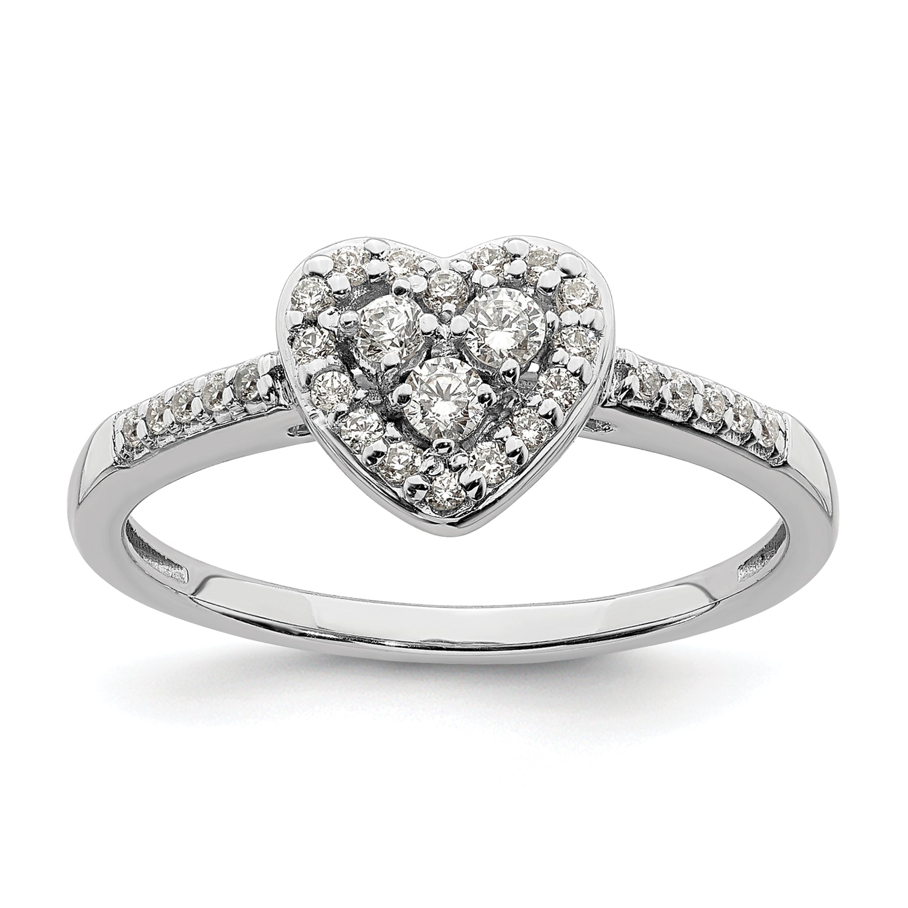 10k White Gold 1/4 carat Lab Grown Diamond VS/SI+ G+ Complete Cluster Engagement Ring Main image