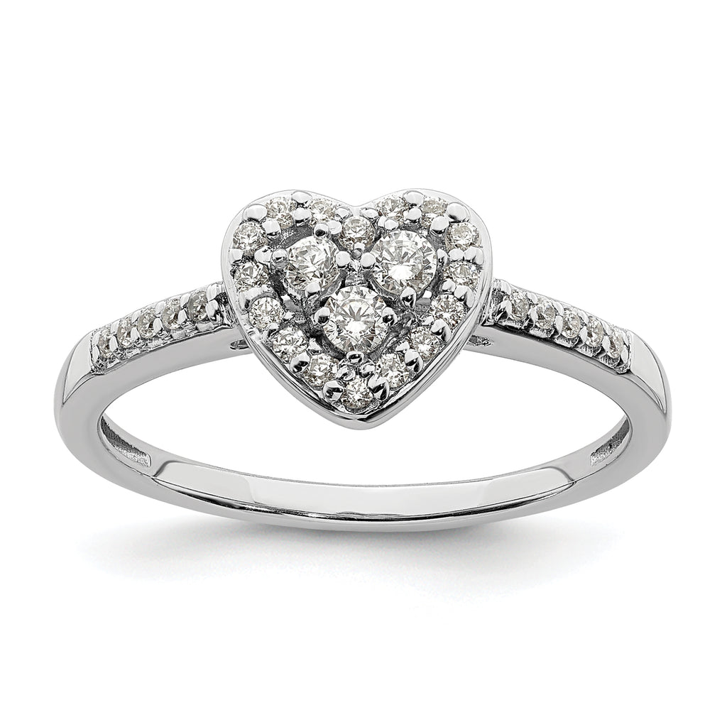 10k White Gold 1/4 carat Lab Grown Diamond VS/SI+ G+ Complete Cluster Engagement Ring
