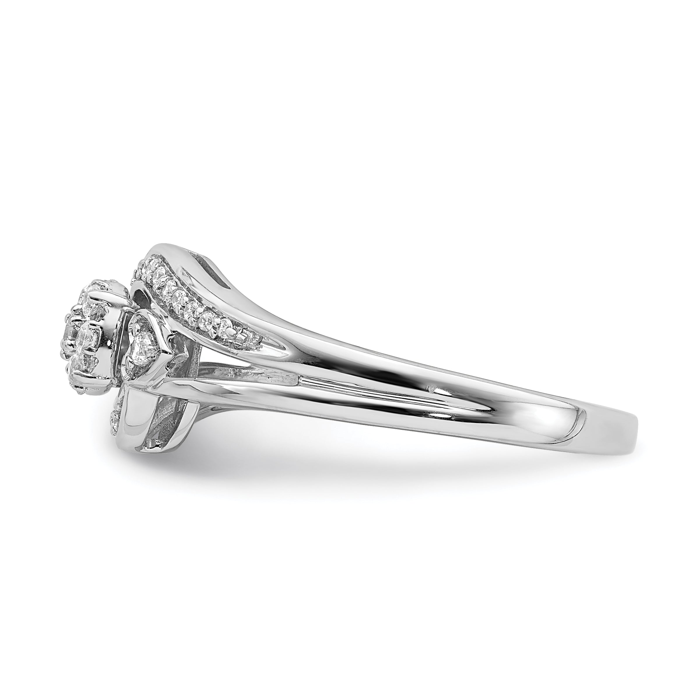 10k White Gold 1/5 carat Lab Grown Diamond VS/SI+ G+ Complete Cluster Engagement Ring
