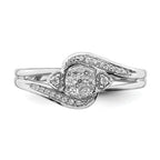10k White Gold 1/5 carat Lab Grown Diamond VS/SI+ G+ Complete Cluster Engagement Ring