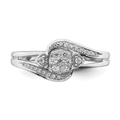 10k White Gold 1/5 carat Lab Grown Diamond VS/SI+ G+ Complete Cluster Engagement Ring