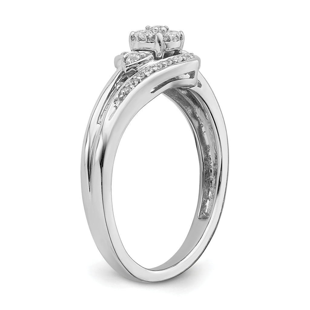 10k White Gold 1/5 carat Lab Grown Diamond VS/SI+ G+ Complete Cluster Engagement Ring