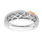 14k Two-tone Rose and White Gold 1/6 carat Lab Grown Diamond VS/SI+ G+ Three Stone Complete Men's Ring
