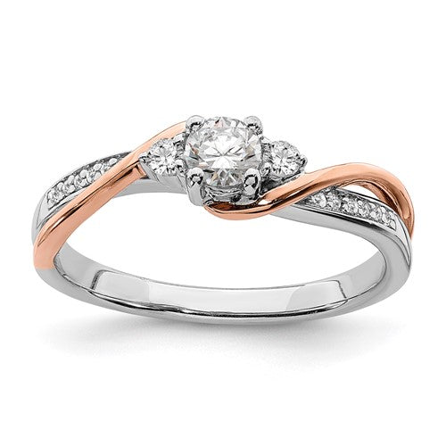 Bypass Engagement Ring in 14K Two-Tone Gold (3/8 ct. tw.), Size 7 - Sophia Jewelers