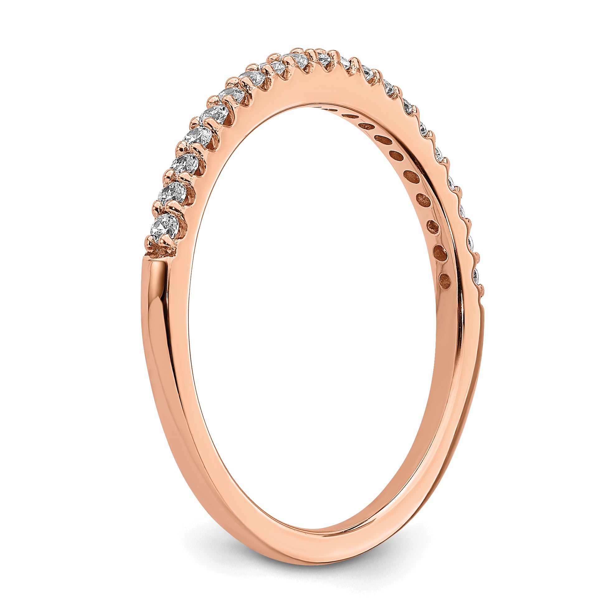 14k Rose Gold 1/5 carat Lab Grown Diamond VS/SI+ G+ Complete Wedding Band