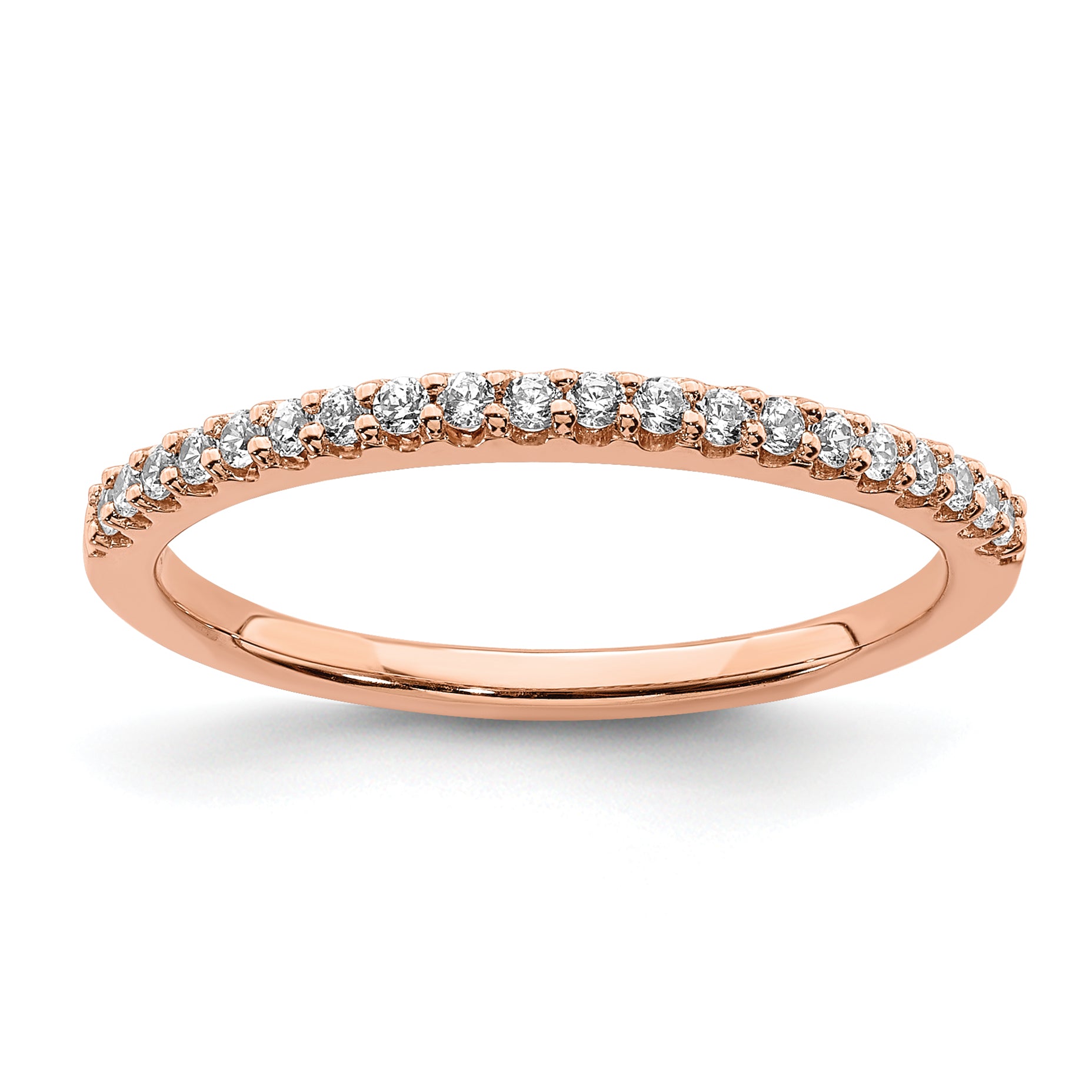 14k Rose Gold 1/5 carat Lab Grown Diamond VS/SI+ G+ Complete Wedding Band Main image