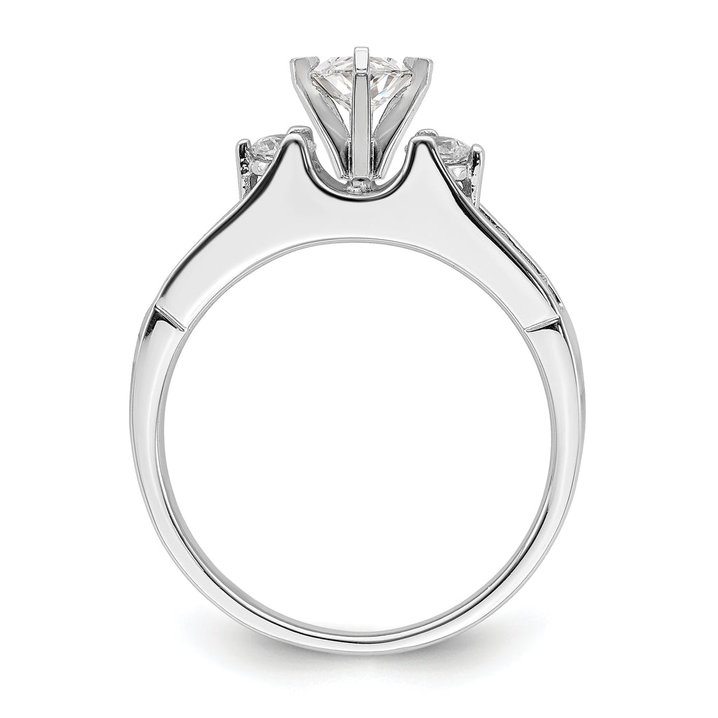 14k White Gold 5/8 carat Lab Grown Diamond VS/SI+ G+ Complete Round Size 9 Engagement Ring