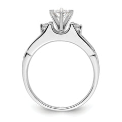 14k White Gold 5/8 carat Lab Grown Diamond VS/SI+ G+ Complete Round Size 9 Engagement Ring