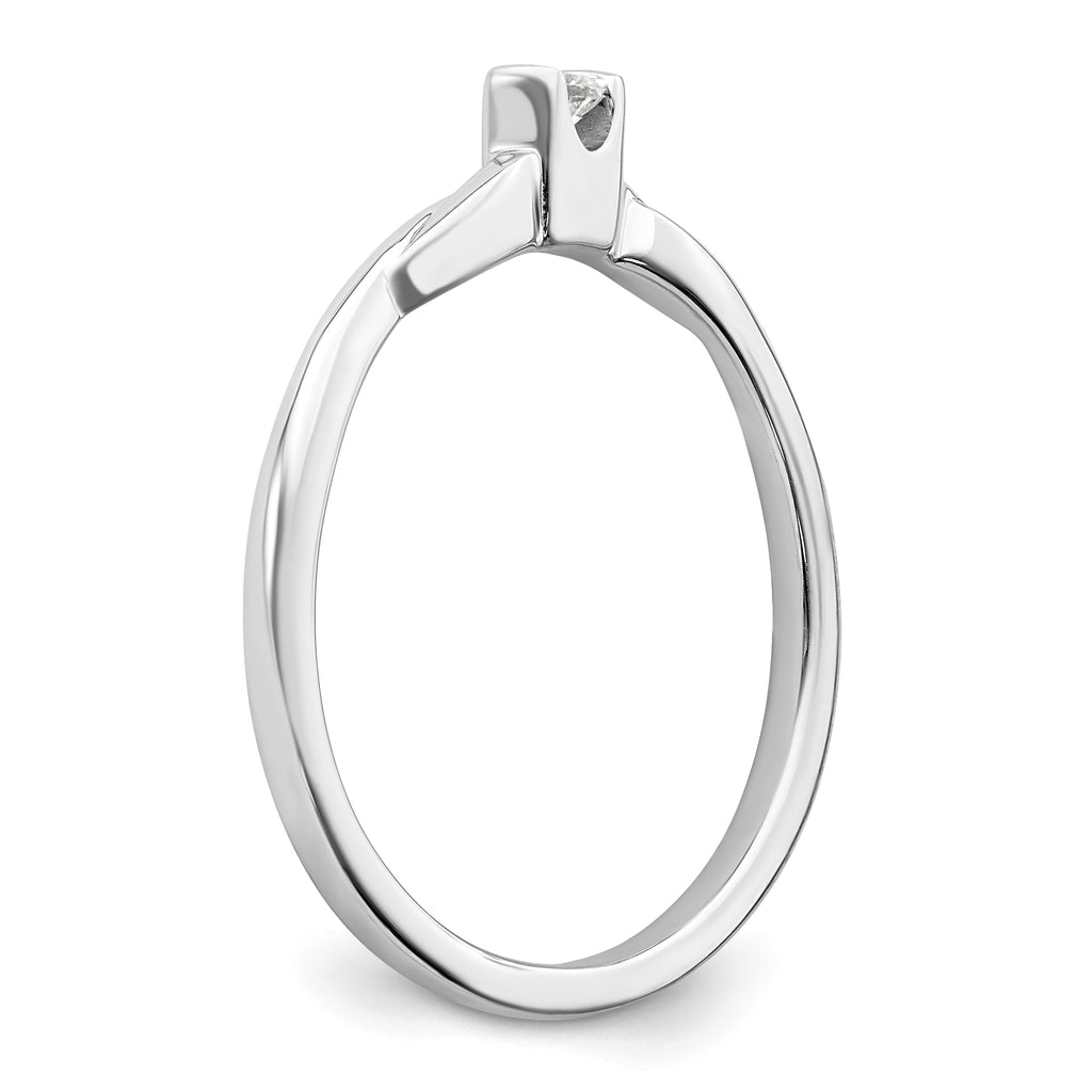 First Promise 14k White Gold 1/15 carat Lab Grown Diamond VS/SI+ G+ Complete Petite Engagement Ring