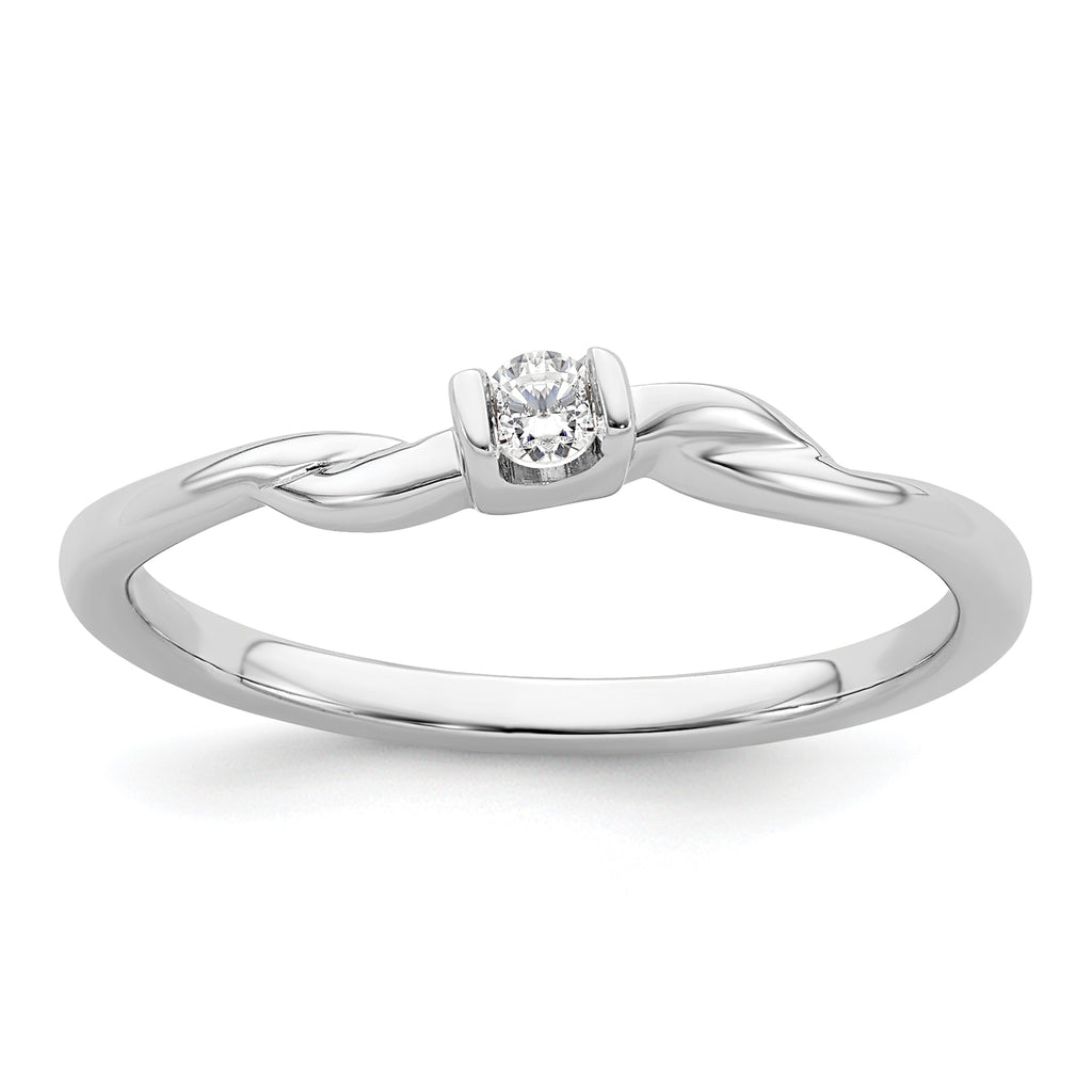 First Promise 14k White Gold 1/15 carat Lab Grown Diamond VS/SI+ G+ Complete Petite Engagement Ring