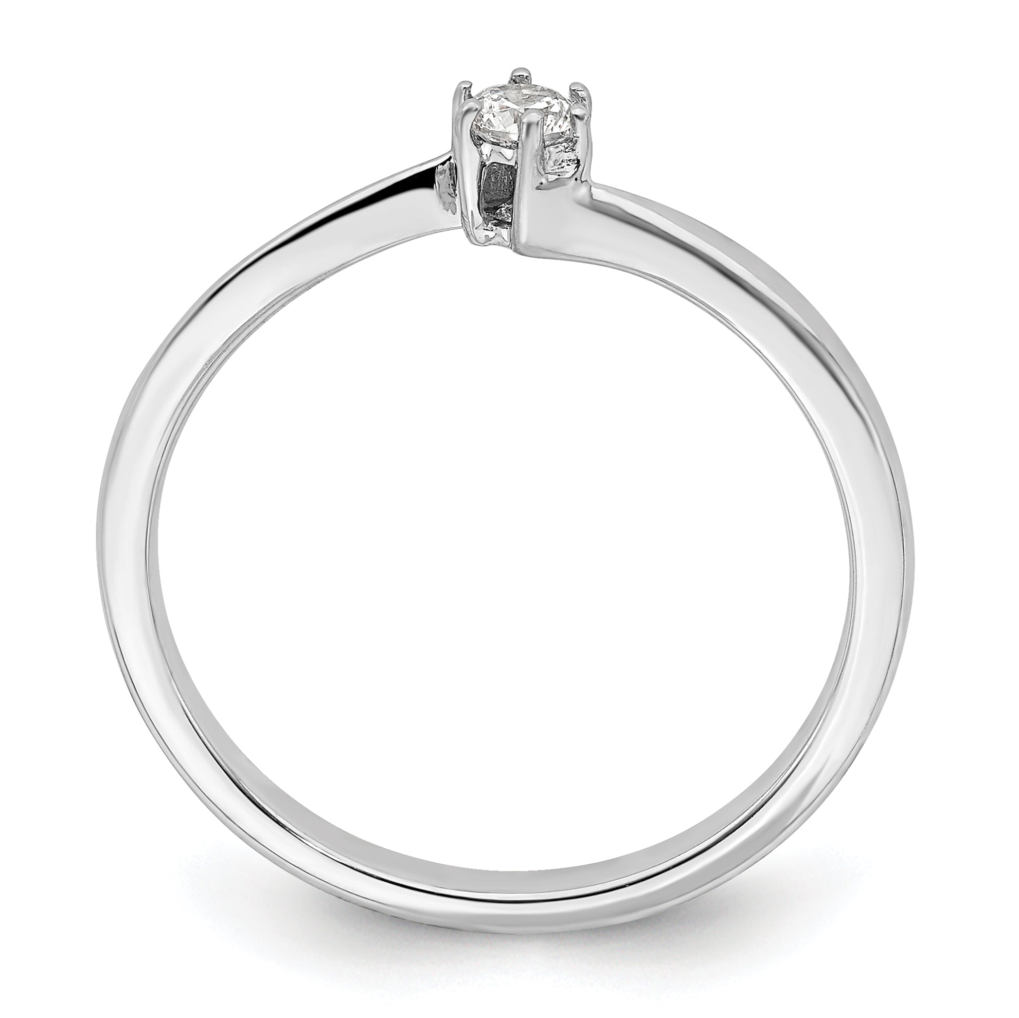 First Promise 14k White Gold 1/8 carat Lab Grown Diamond VS/SI+ G+ Complete Petite Engagement Ring