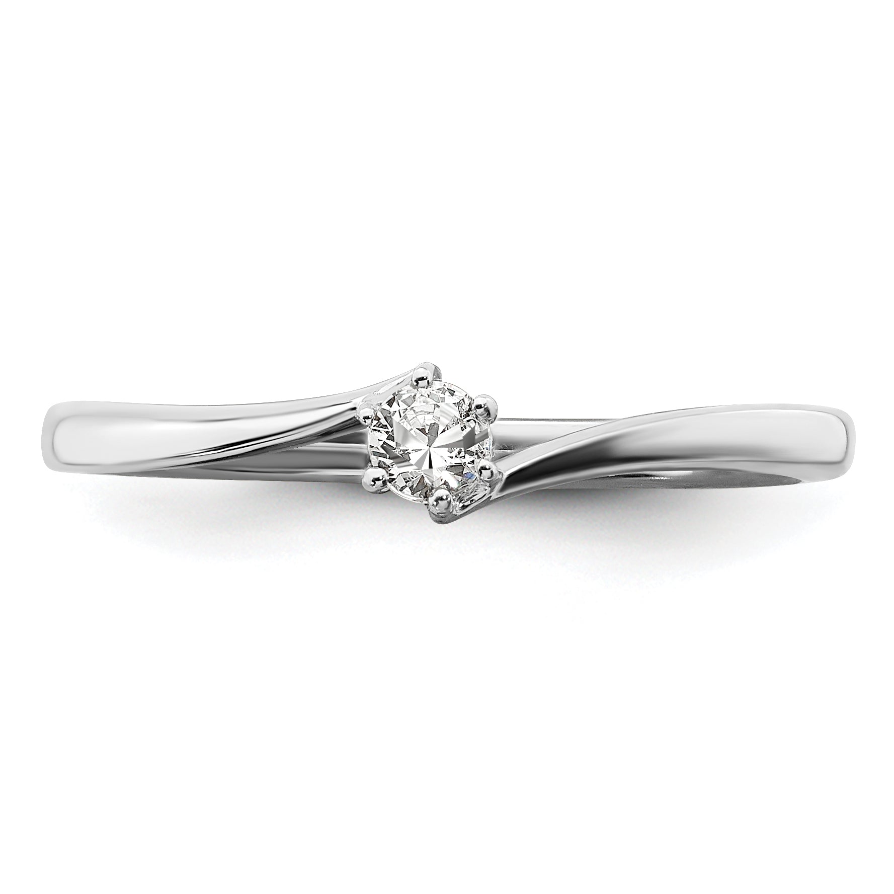 First Promise 14k White Gold 1/8 carat Lab Grown Diamond VS/SI+ G+ Complete Petite Engagement Ring