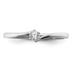 First Promise 14k White Gold 1/8 carat Lab Grown Diamond VS/SI+ G+ Complete Petite Engagement Ring