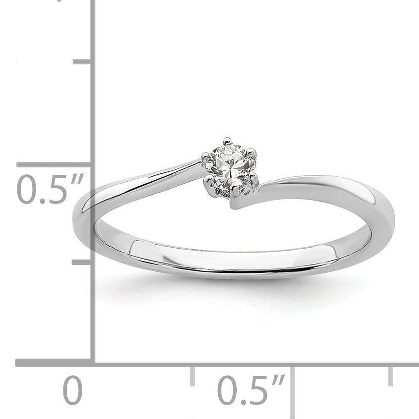 First Promise 14k White Gold 1/8 carat Lab Grown Diamond VS/SI+ G+ Complete Petite Engagement Ring