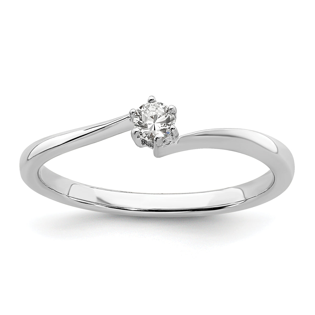 First Promise 14k White Gold 1/8 carat Lab Grown Diamond VS/SI+ G+ Complete Petite Engagement Ring