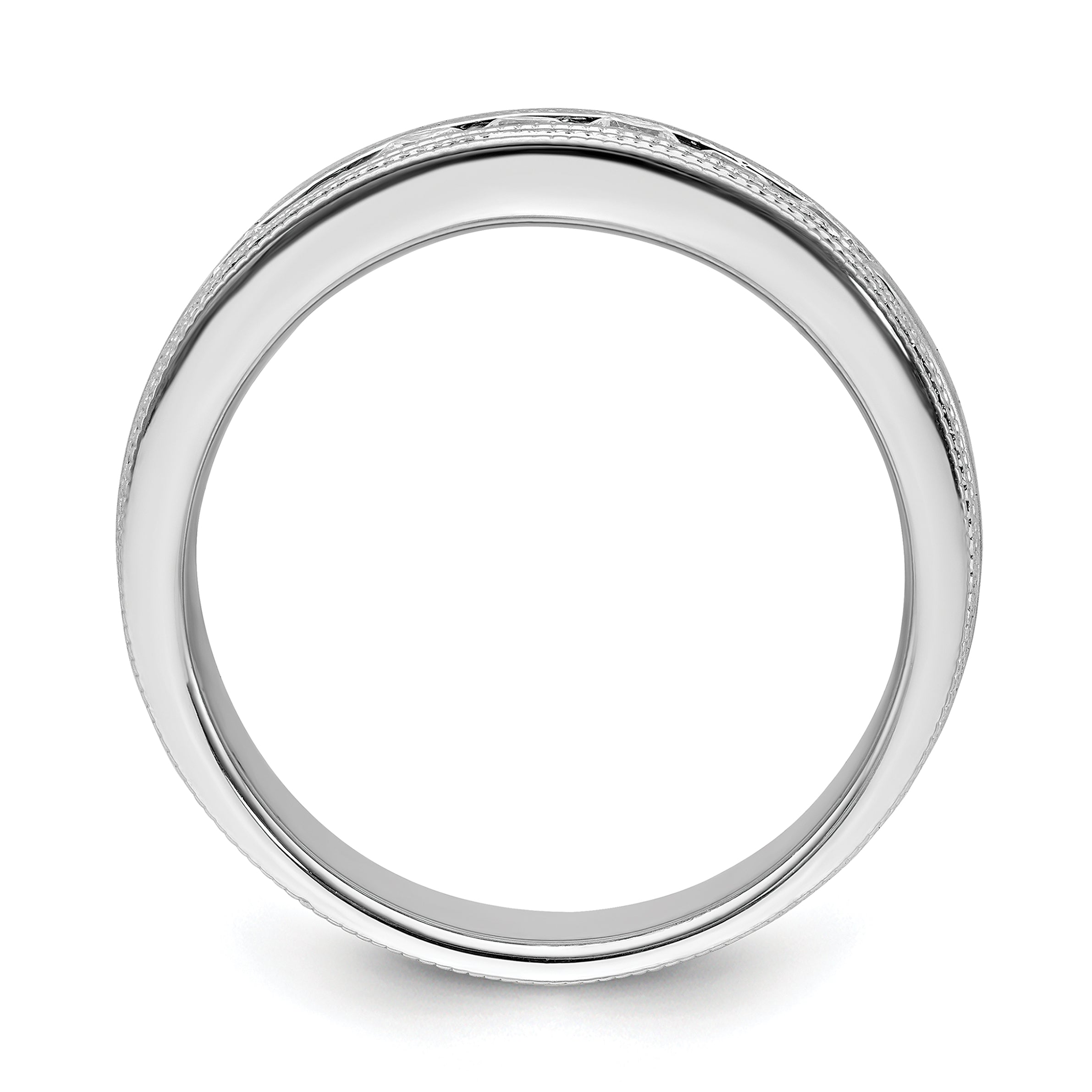 14k White Gold 5/8 carat Lab Grown Diamond VS/SI+ G+ Seven Stone Complete Men's Ring Secondary image