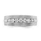 14k White Gold 5/8 carat Lab Grown Diamond VS/SI+ G+ Seven Stone Complete Men's Ring