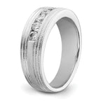14k White Gold 5/8 carat Lab Grown Diamond VS/SI+ G+ Seven Stone Complete Men's Ring