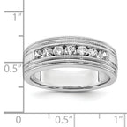 14k White Gold 5/8 carat Lab Grown Diamond VS/SI+ G+ Seven Stone Complete Men's Ring