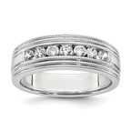14k White Gold 5/8 carat Lab Grown Diamond VS/SI+ G+ Seven Stone Complete Men's Ring